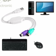 Dual PS2 Female to USB Male Converter Adapter Cable for Mouse Keyboard