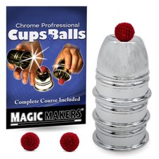 PROFESSIONAL CHROME CUPS  BALLS Magic Trick Heavy And Pro Close Up Magician