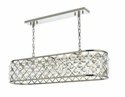 Crystal Chandelier Polished Nickel Kitchen Island Dining Room Light Fixture 50in