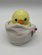 1999 TY Beanie Baby Eggbert the Chick Yellow  White Plush Stuffed Egg Toy