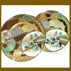 New ListingPlates with Geisha Scenes Vintage Gold Japanese Asian Hand Painted Very Rare