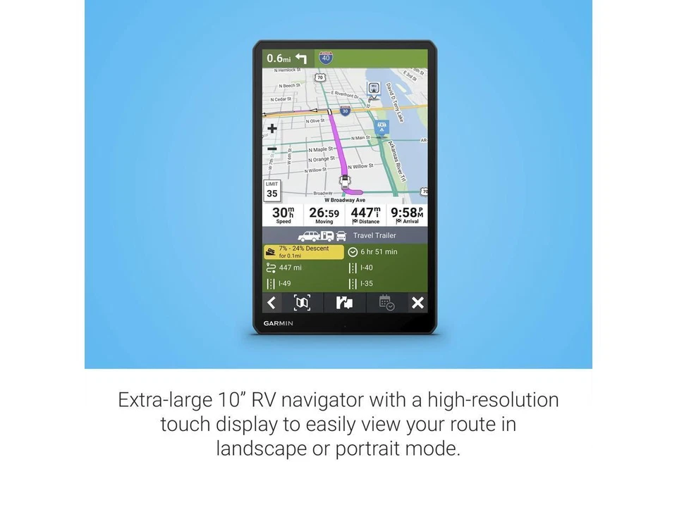 Garmin RV 1095, Extra-Large, Easy-to-Read 10 GPS RV Navigator, Custom RV Routing - Image 3 of 4