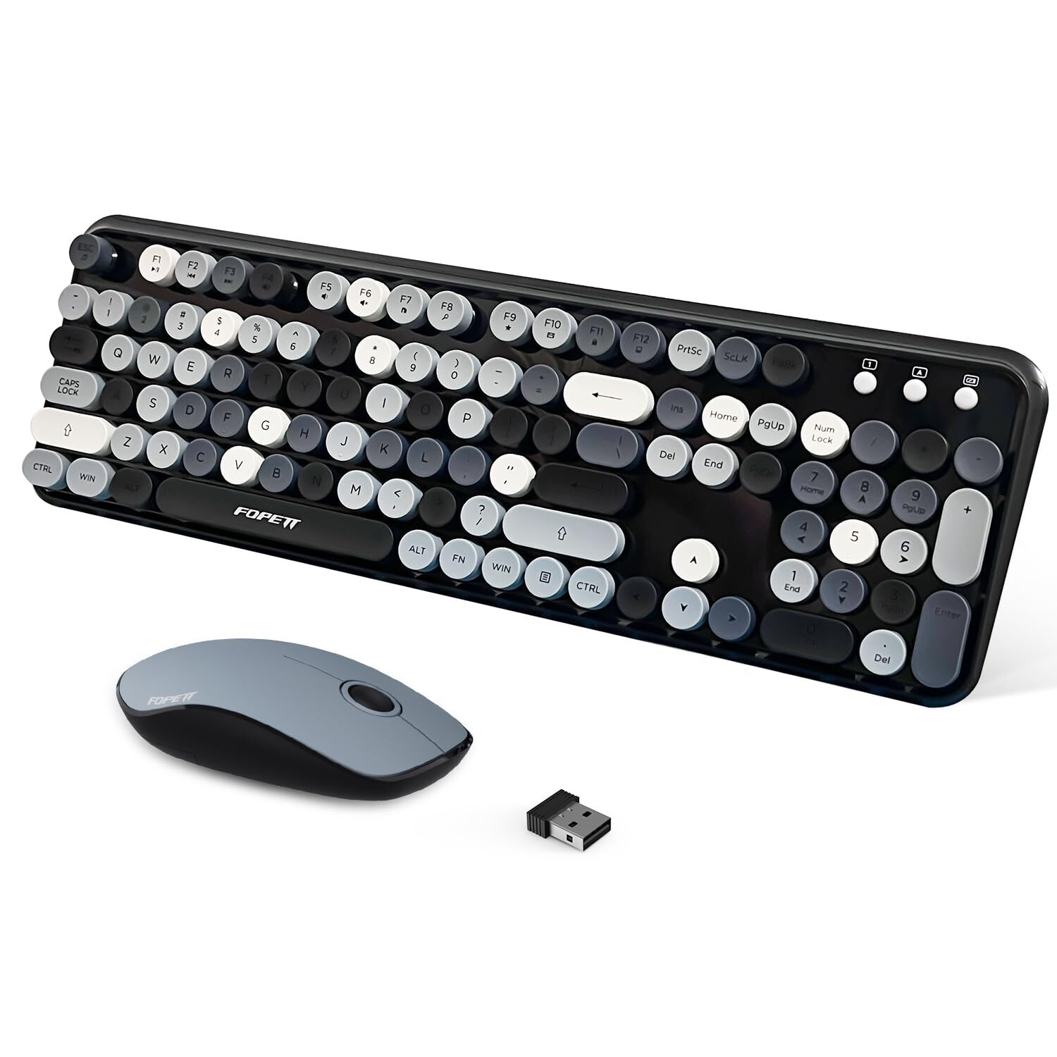 2.4GHz Wireless Keyboard and Set with Switch Button - Full-Size Keyboard - fo...