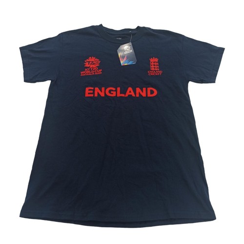 T20 World Cup 2020 Sports Cricket Men's England Tee T-Shirt Navy Size M Medium - Picture 1 of 14