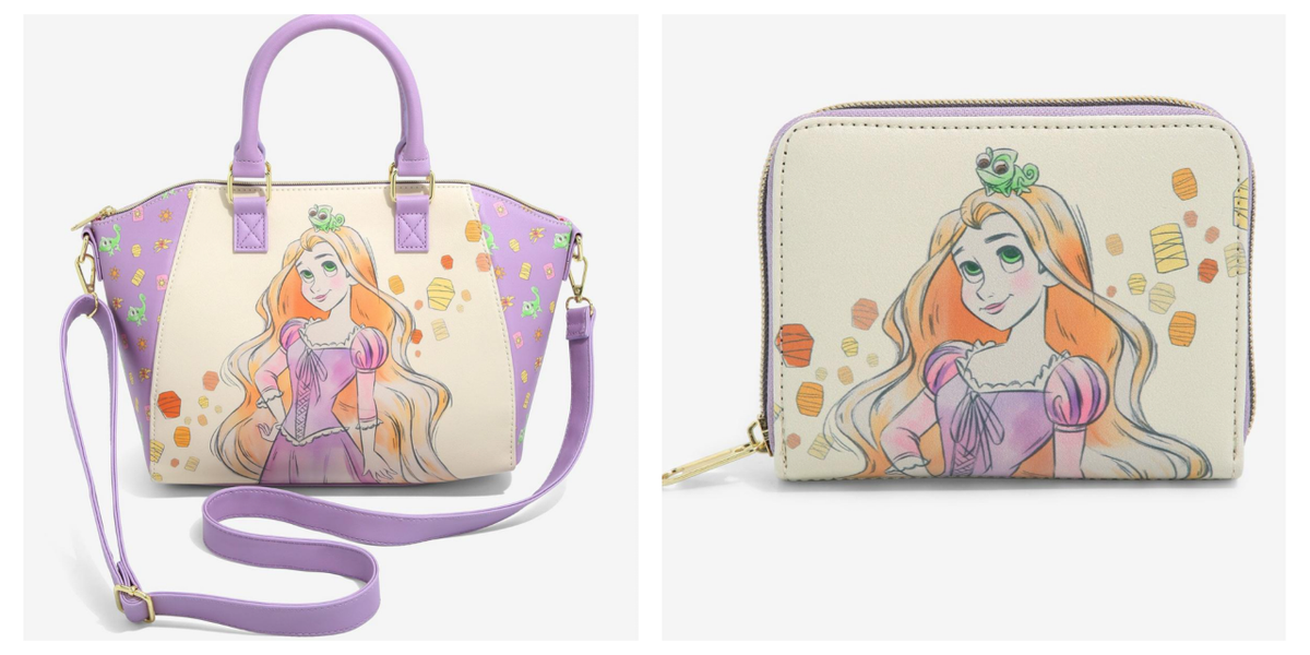 NWT Loungefly Disney Princess Tangled Pascal In Dress Zip Backpack & Wallet Set! Disney Loungefly Disney Tangled Pascal Flower Mini Backpack  main image 4