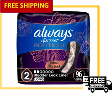 Always Discreet Boutique Incontinence Pads, Size 2, Very Light Absorbency, 96 Ct