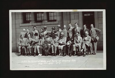 HRH The Prince of Wales and Party at Calgary Alberta Aug10th 1927,- Old Photo