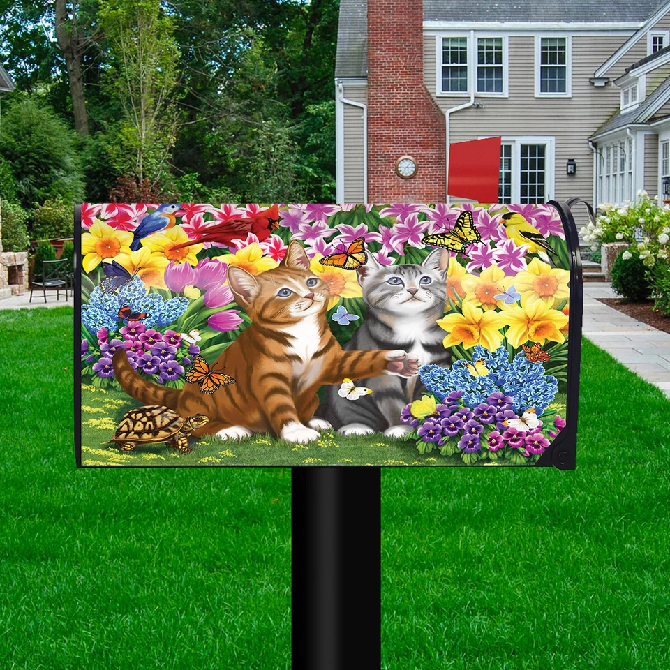 Garden Kittens Spring Magnetic Mailbox Cover Cats Standard Briarwood Lane - Image 2 of 4