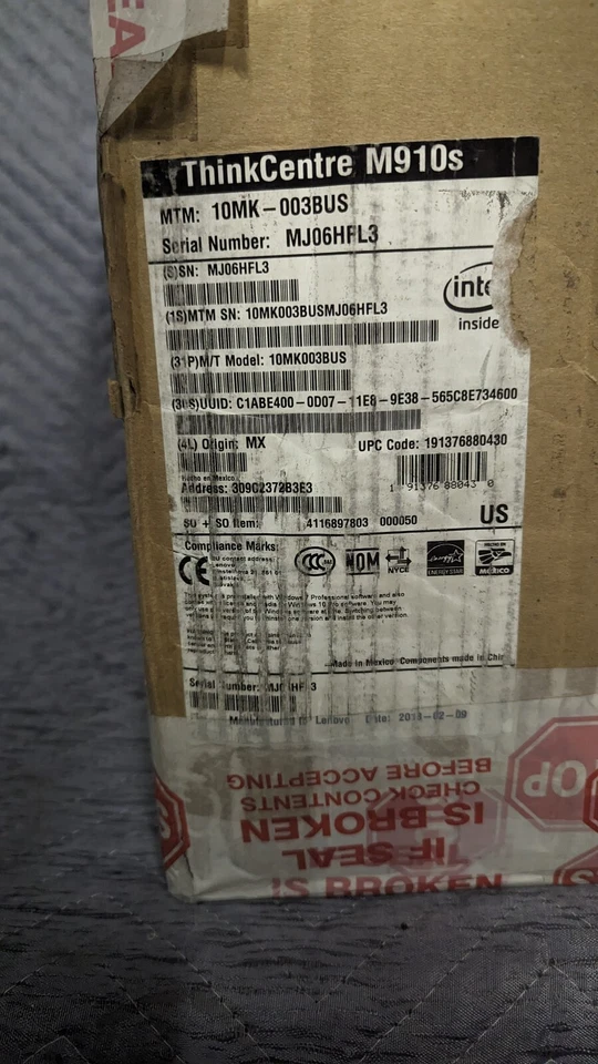NEW Lenovo ThinkCentre M910s Desktop PC Intel i7 8GB 1TB W10Pro - Image 2 of 4
