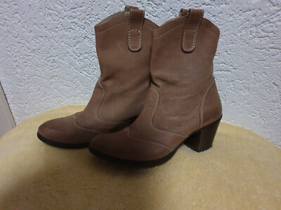 Damenstiefel, Stiefelette, Größe 37, Roberto Santi, ocker/beige, 3x getragen