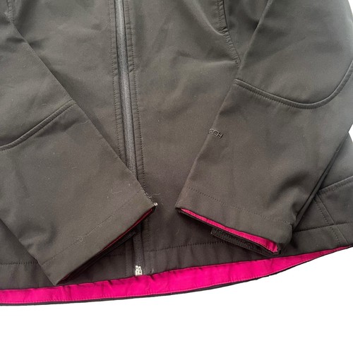 Free Tech Women’s L Rich Black Pink Soft Shell Water Resistant Zip Hooded Jacket - Picture 12 of 18