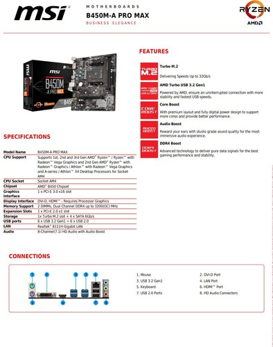 B450M-A PRO MAX, Ryzen 5 3600, 16GB DDR4 RAM - Picture 10 of 12