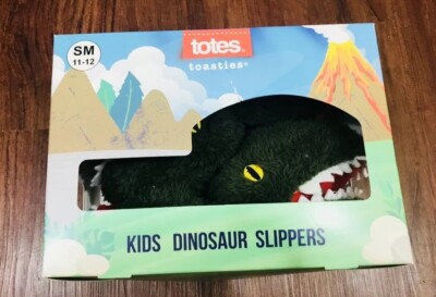 Totes Toasties Kids Dinosaur T-Rex Slippers House Shoes SM size 11