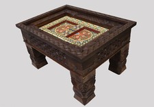 80x60 cm Massivholz Wohnzimmertisch Tisch Couchtisch coffee table Afghanistan -4