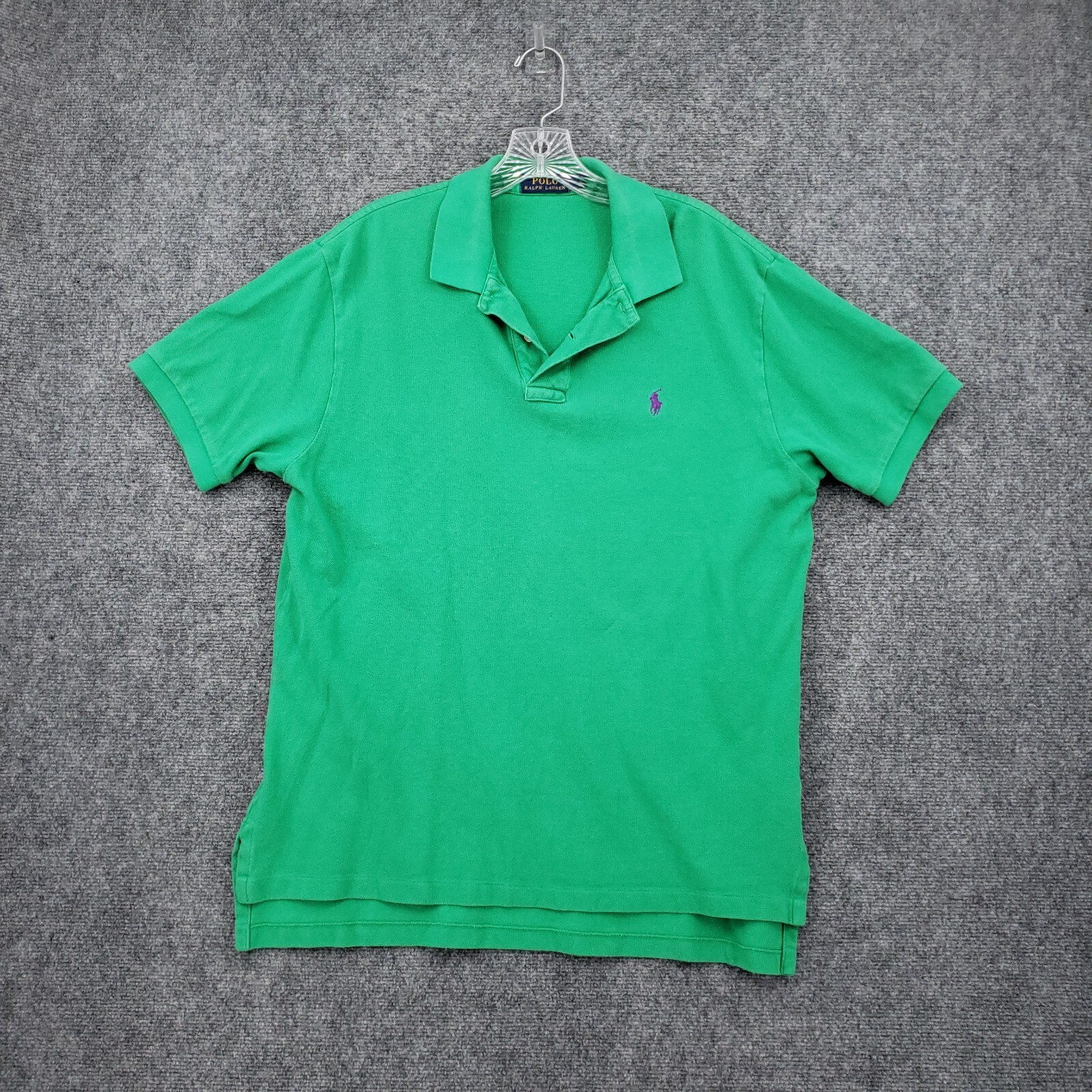 Polo Ralph Lauren camicia uomo L grande verde manica corta pony rugby golf colletto