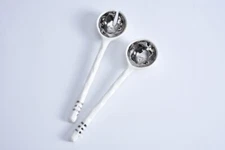 Pampa Bay Porcelain Salad Server Set Silver-2 piece