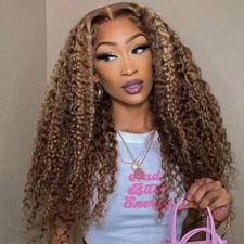 UNice Indian Ombre Highlight Blonde Curly 3 Bundles Human Hair Weaves Extensions