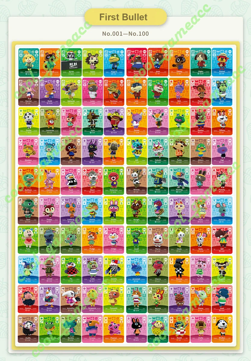 50 100pcs Animal Crossing Series 1 2 3 4 5 Amiibo Cards 001