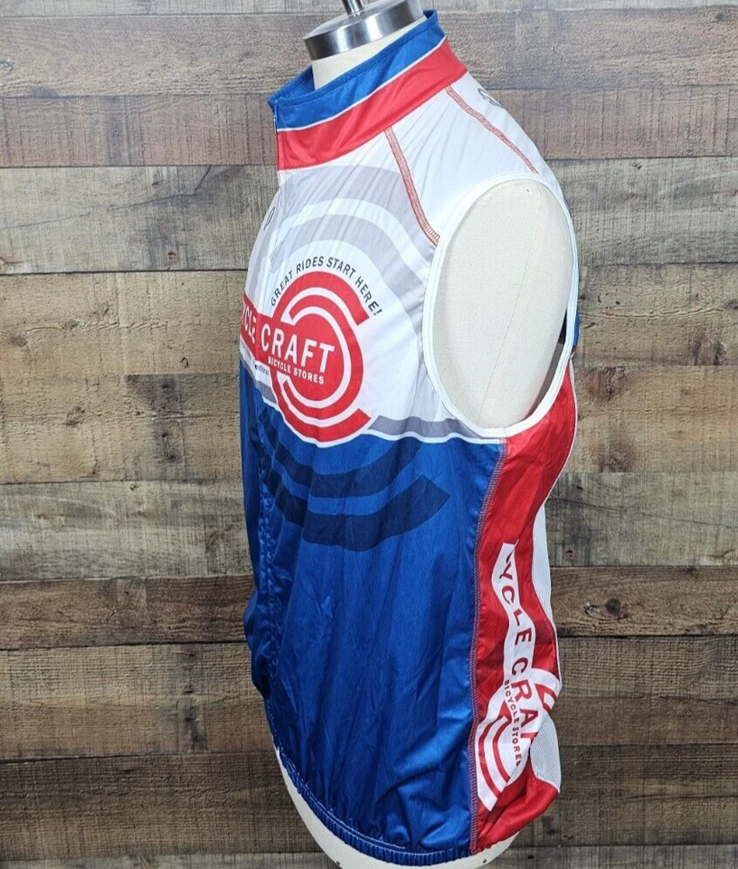 Men's XL Pearl Izumi Blue Lightweight Mesh Back Full Zip Cycling Vest Jersey - Image 3 of 4
