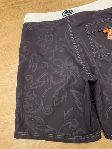 Floral Sundek 31 Black Long Beach Board Shorts Swim Trunks Bath Suit Size 31 S - Picture 3 of 12
