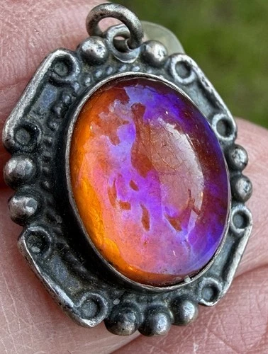 Art Deco vintage Sterling Silver Dragons Breath Pendant Vintage old  jewelry