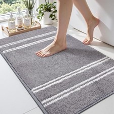 Bathroom Rugs 17x24 Extra Soft Absorbent Bath Mat Chenille Non Slip Shower Mat
