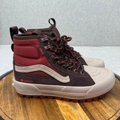 VANS GORE-TEX ダークレッド ハイカット靴 Vans Sk8-Hi GORE-TEX MTE Shoes Women's 7 GTX Red 'Bitter Chocolate