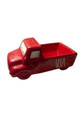 Rae Dunn Ceramic RED USA Holiday TRUCK by Magneta Candy Trinket Dish 9” Long