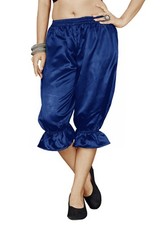 Royal Blue Women Satin Victorian Bloomers Gothic Renaissance Pantaloons Dress