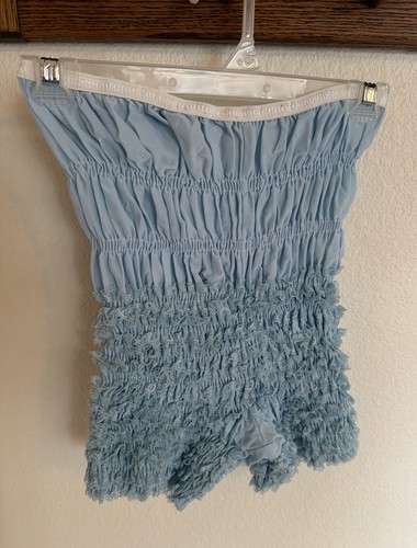 Vintage SAMS Blue BLOOMERS Large Ruffle Rhumba Pettipants Square Dance Shorts