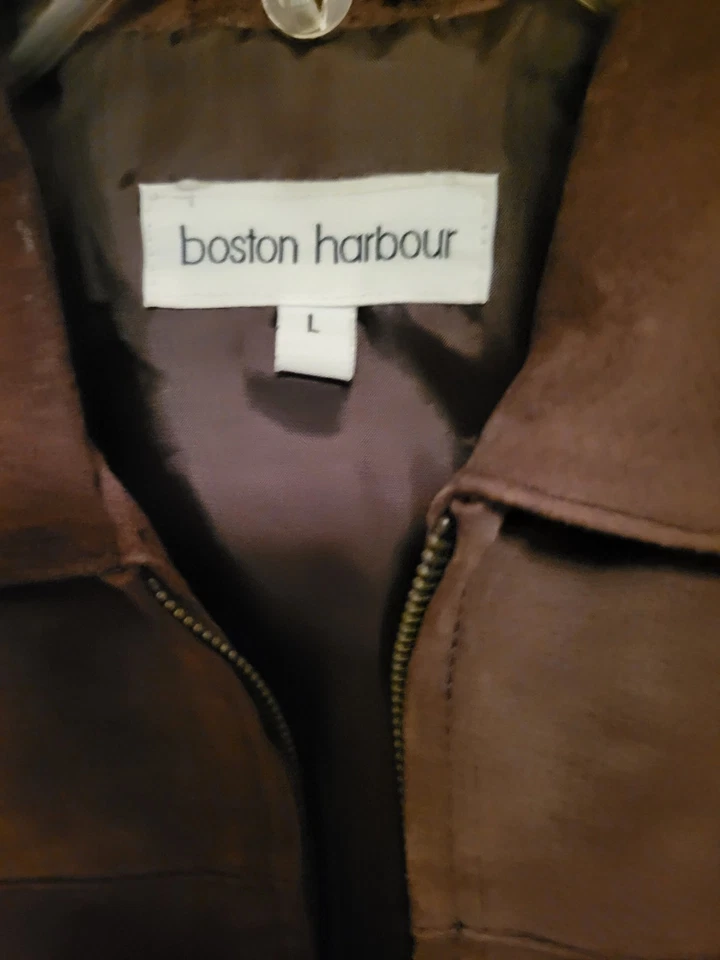 Boston Harbour женщин большой замши кожи с подкладкой молнии куртка очень хорошее состояние - Изображение 2 из 4