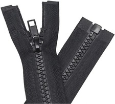 YaHoGa 2PCS 5 24 Inch Separating Jacket Zippers for Sewing 24" 2pcs, Black
