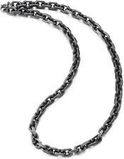Mens Stainless Steel Solid Rope Chain Necklace Thick Heavy-Duty Link Chain Curb 
