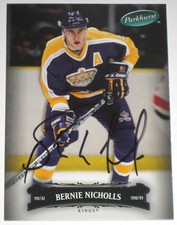 BERNIE NICHOLLS SIGNED UPPER DECK PARKHURST LOS ANGELES KINGS CARD AUTOGRAPH!!