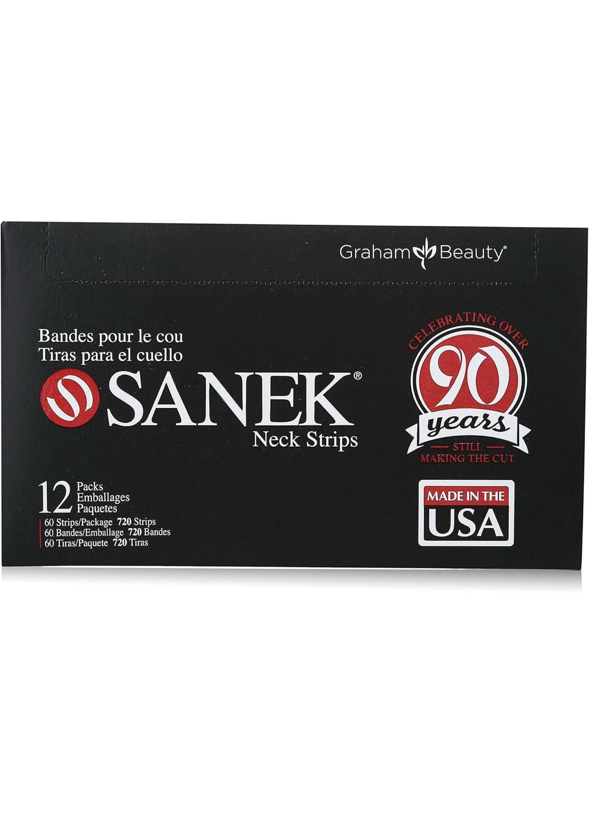 SANEK Neck Strip 12 Packs of 60 Strips=720, Barber, Salon MADE IN USA 580025 29A