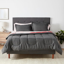 7-Piece Red Plaid  Stripe Comforter Set, Lightweight Microfiber Bedding