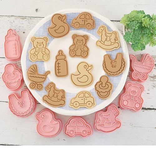 8 Ausstechformen Set Niedlich Cartoon 3D Presse Form Keks Stempel Kinder Backen Werkzeug - Bild 19 von 52