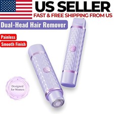 Women  s Electric Hair Remover Dual Head Painless Body Shaver, Smooth Skin