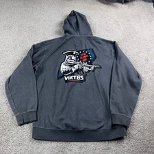 Viktos Hoodie Mens XXl 2XL Gray Stick To your Guns Full Zip Outdoors Hooded
