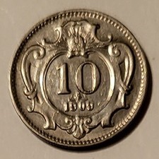 Austria 1909 10 Heller Coin