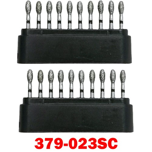 10/20/40x Dental Diamond Bur FG Egg Football 379/023SC Super Coarse High Speed - Picture 11 of 12