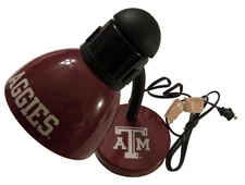 Texas A&M Aggies Maroon NCAA Big 12 Vintage 90s SEC Metal Desk Lamp 15"