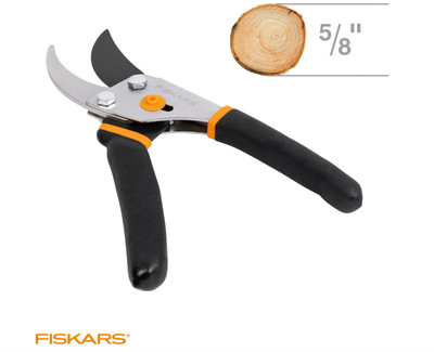 Fiskars Bypass Pruning Shears   5/8  Cut Capacity, Sharp Rust-Resistant Blade