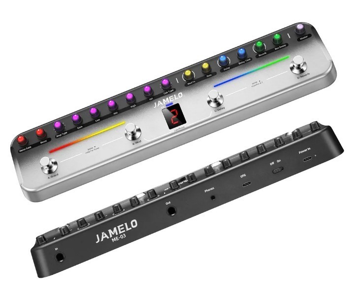 JAMELO Pedale Multieffetto per Chitarra, 7 Moduli Effetti, 27 Combinazioni Effetti, NUOVO💯.