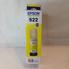 NEW GENUINE - EPSON 522 YELLOW INK BOTTLE - T522420 Sealed Box 2026
