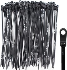 100pcs Zip Tie with Screw Hole, Automotive Wire Self Locking Style D -8 inch