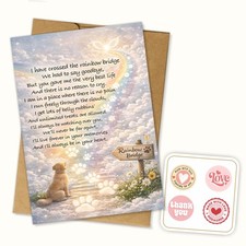 Podagree Sympathy Card for Loss of Pet Dog Rainbow Bridge 8x5.3 inches, pet5