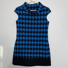 Express Houndstooth Blue and Black Women's Dress Size Small