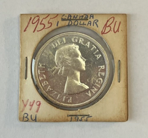 1955 Canada One Dollar .800 Silver Coin BU Condition (MM00181)