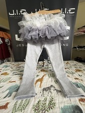 Tutu Joli Ombre Gray White Tutu Skirt Leggings Size XL Tulle Attached Ballerina